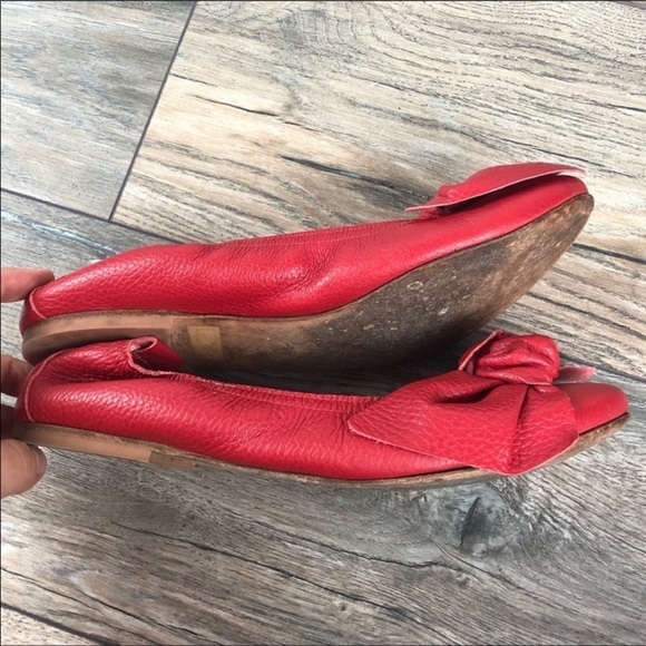 FERCA 81 Italian Leather Red Bow Flats Size 39 - Picture 4 of 7